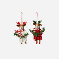 Deer Ornament, Set of 8, 2 Assorted