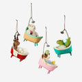 Bathtub Critter Ornament, Set of 4 Assorted