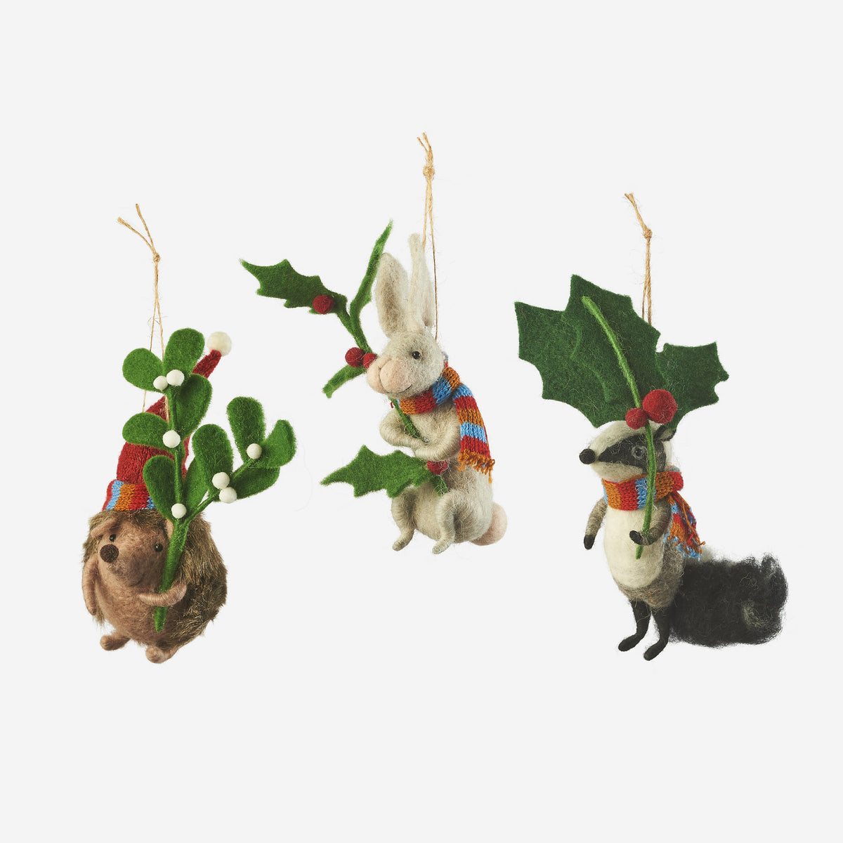 Forest Animal Ornament, Set of 3 Assorted