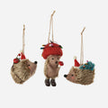 Holiday Hedgehog Ornament, Set of 3 Assorted