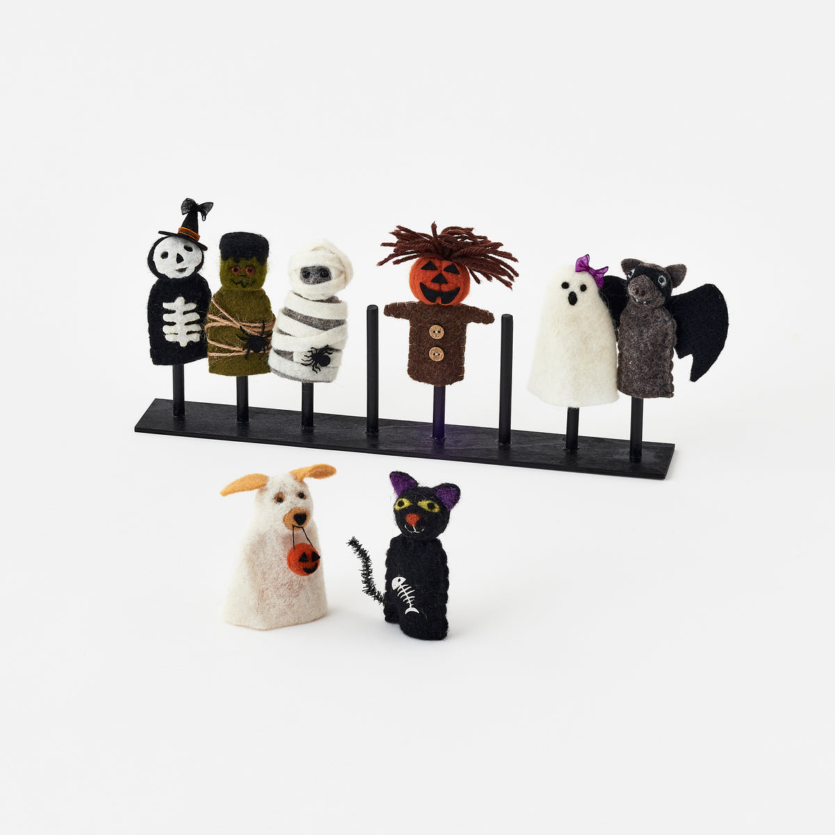 Halloween Finger Puppet with Displayer, Set of 8 Assorted