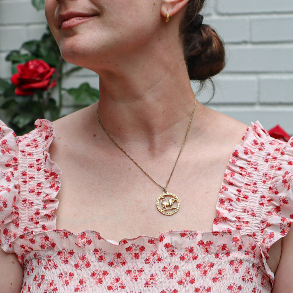 18k Yellow Gold Taurus Charm - Jewelry by Carlyle Avenue