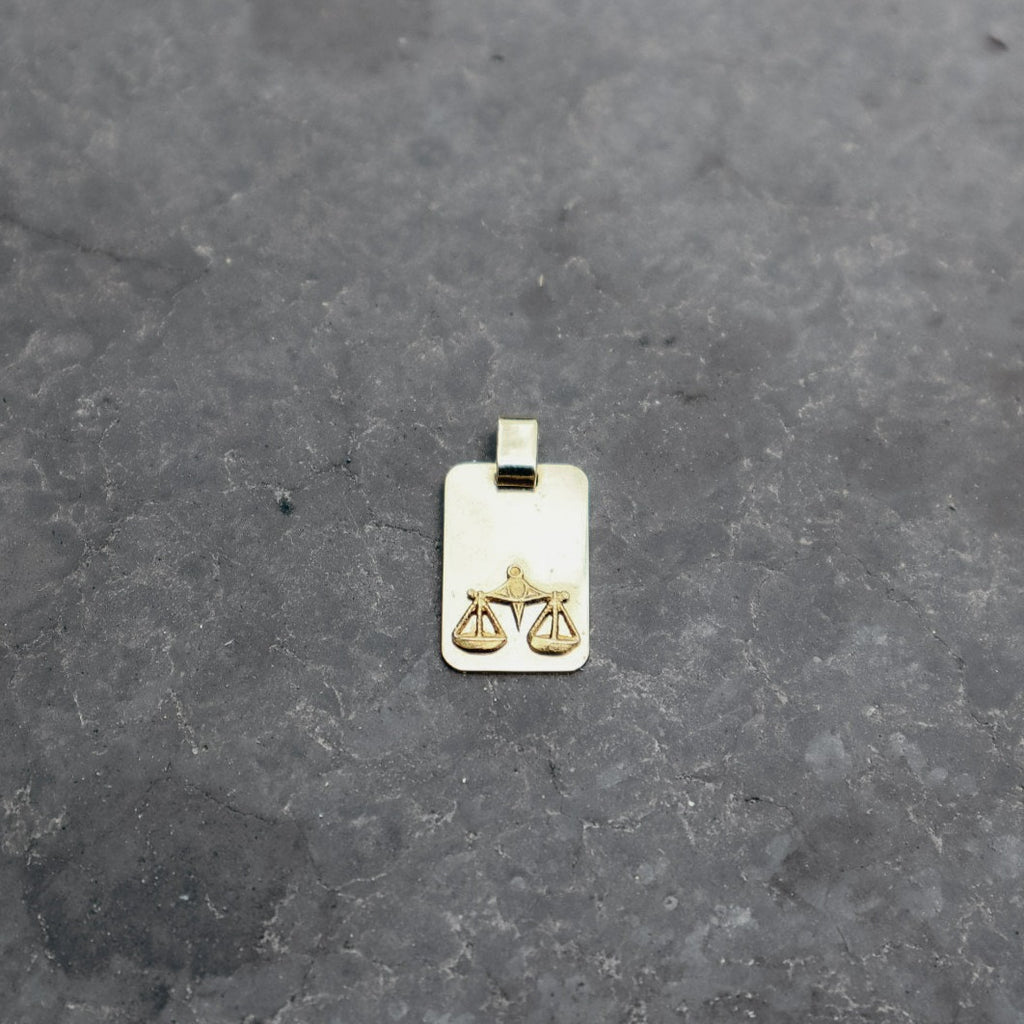 14k Libra Rectangular Pendant - Jewelry by Carlyle Avenue
