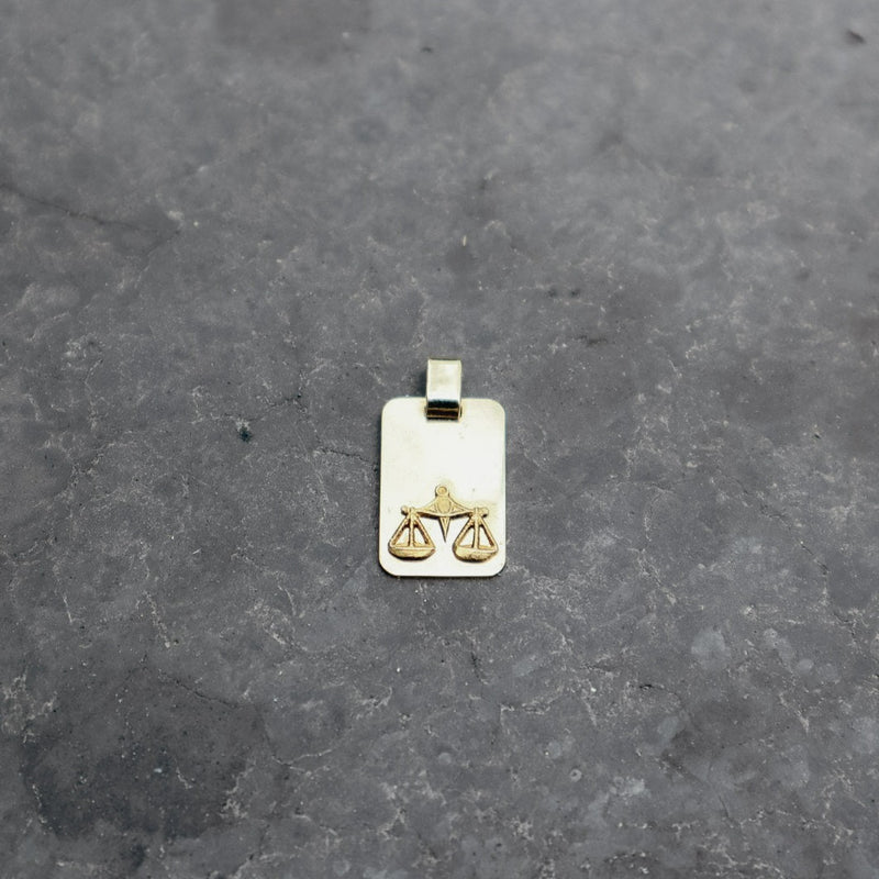 14k Libra Rectangular Pendant - Jewelry by Carlyle Avenue