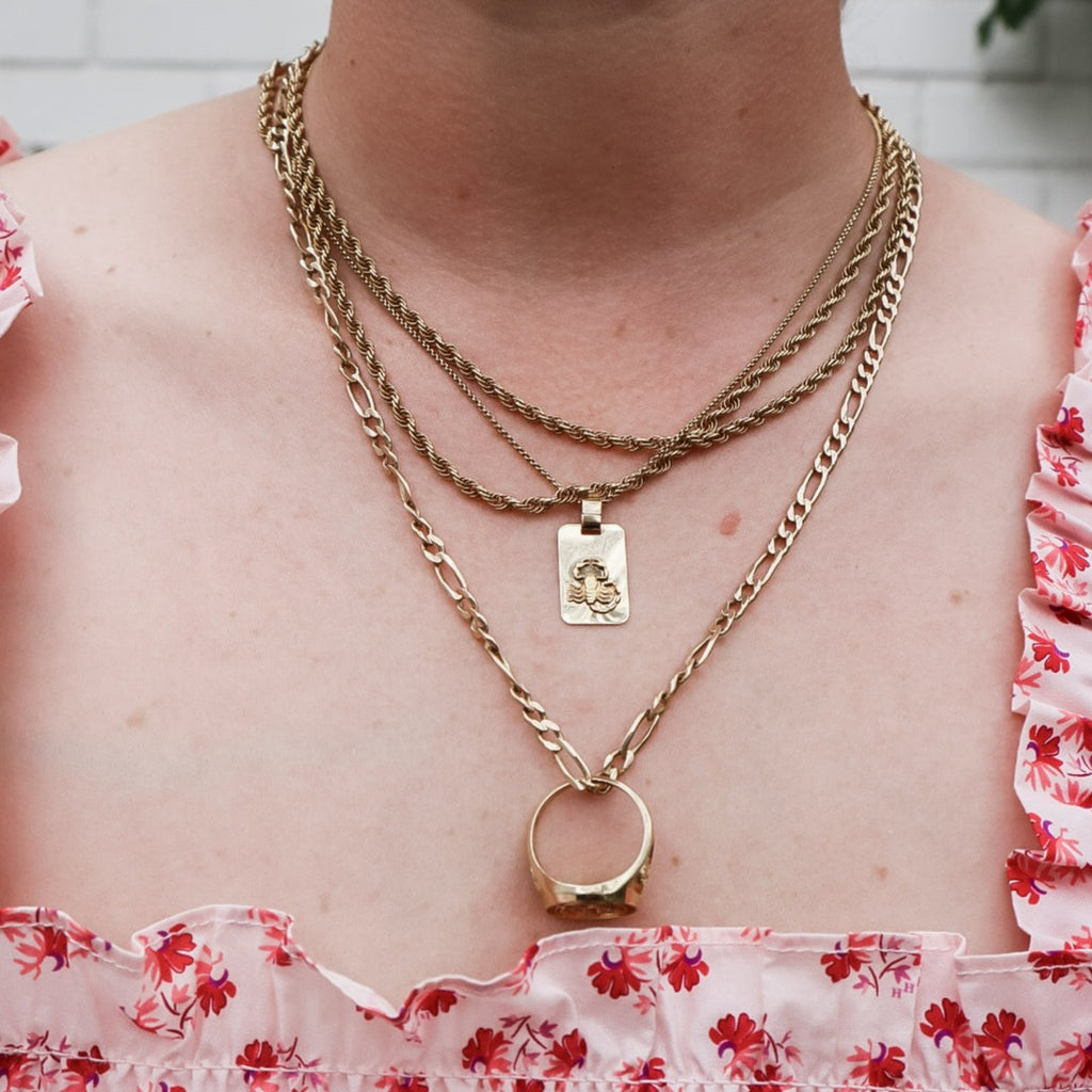 14k Scorpio Rectangular Pendant - Jewelry by Carlyle Avenue