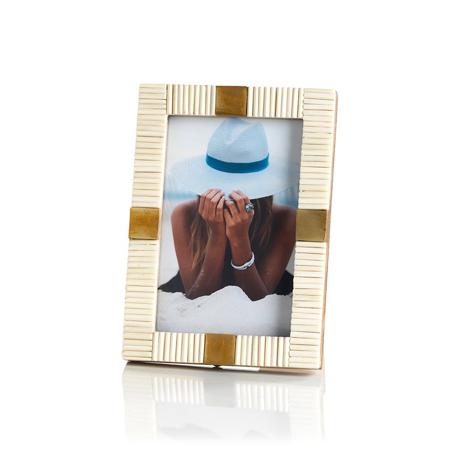 Maha Bone w/ Brass Trim Photo Frame - Picture Frames by Carlyle Avenue