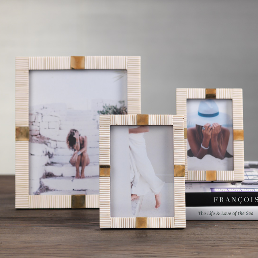 Maha Bone w/ Brass Trim Photo Frame - Picture Frames by Carlyle Avenue