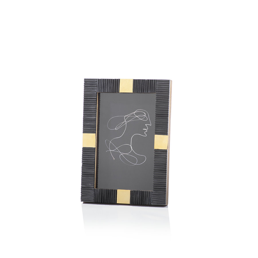 Maha Black Bone w/ Brass Trim Photo Frame - Picture Frames by Carlyle Avenue