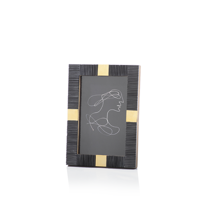 Maha Black Bone w/ Brass Trim Photo Frame - Picture Frames by Carlyle Avenue