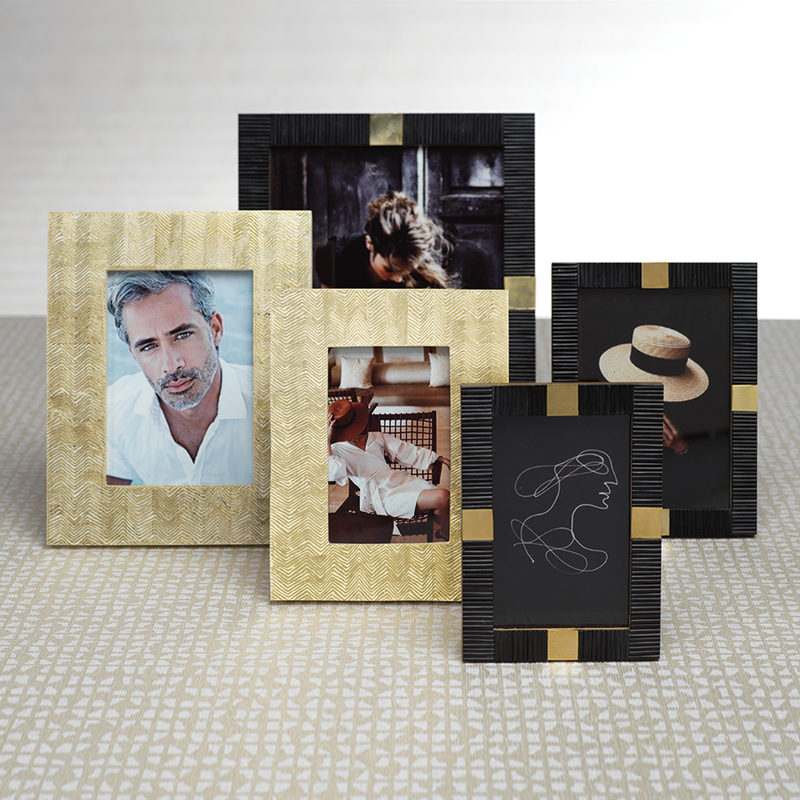 Maha Black Bone w/ Brass Trim Photo Frame - Picture Frames by Carlyle Avenue