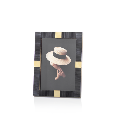 Maha Black Bone w/ Brass Trim Photo Frame - Picture Frames by Carlyle Avenue