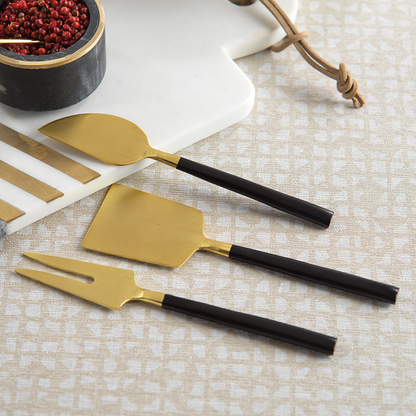 Matte Black & Gold Maxfield Cheese Trio