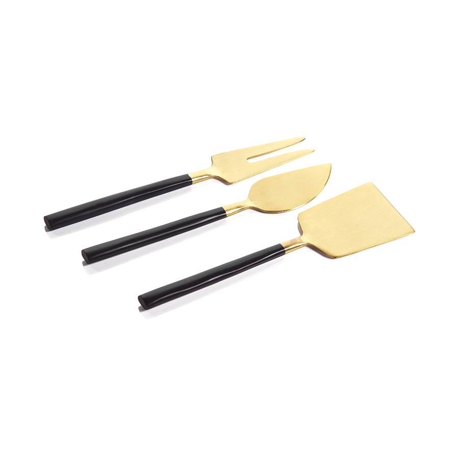 Matte Black & Gold Maxfield Cheese Trio