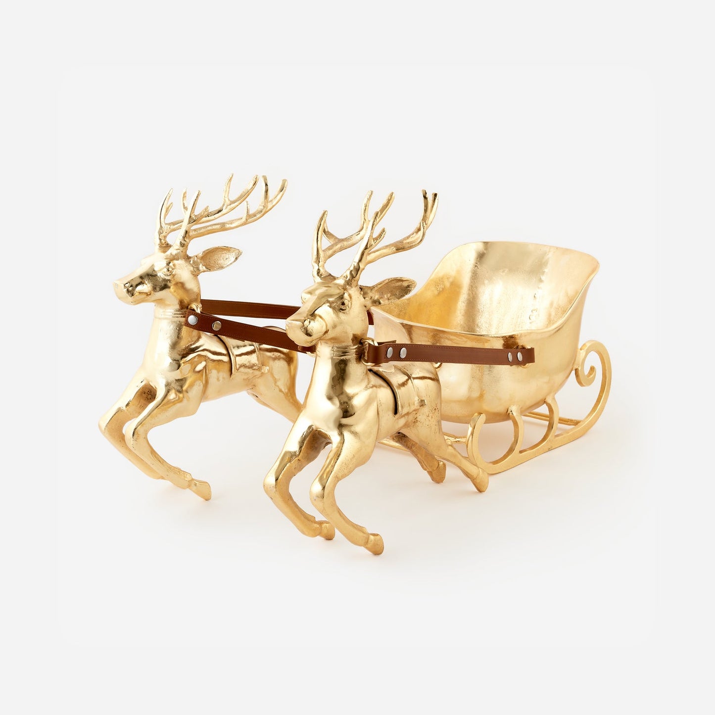 Gold Reindeer and Sleigh