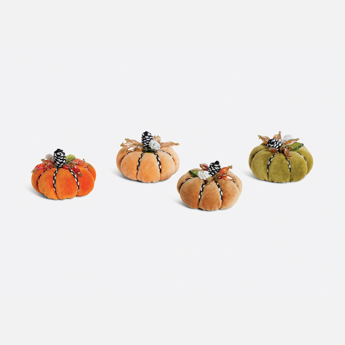 Harvest Velvet Pumpkins - Set of 4 Assorted