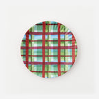 Plaid "Paper" Plate, Set of 4 Assorted Designs
