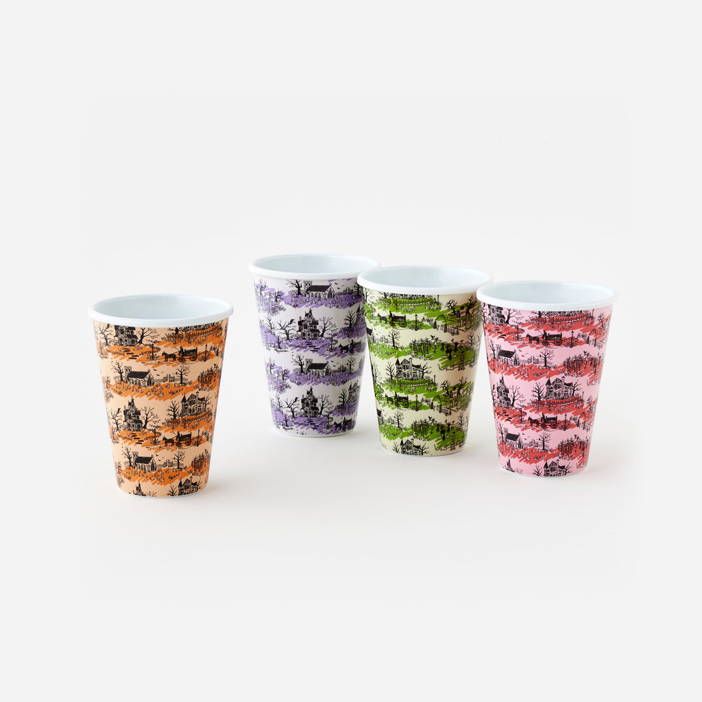Spooky Toile Cup, Set of 4 Assorted