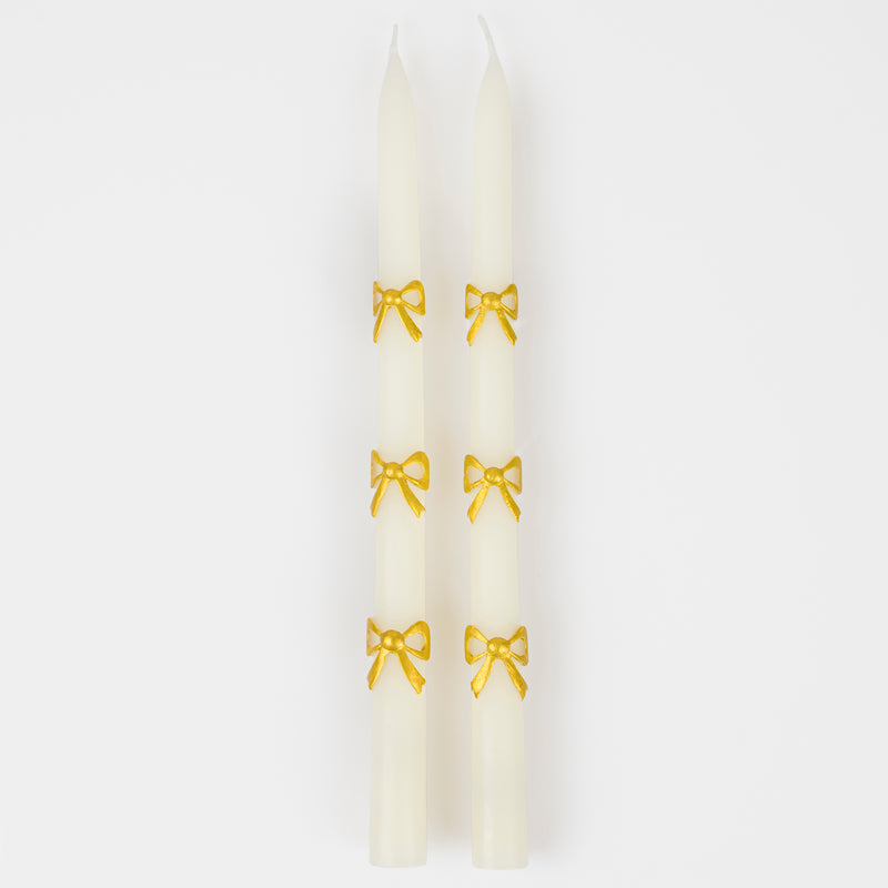 Gold Bow Taper candles - Candles by Carlyle Avenue