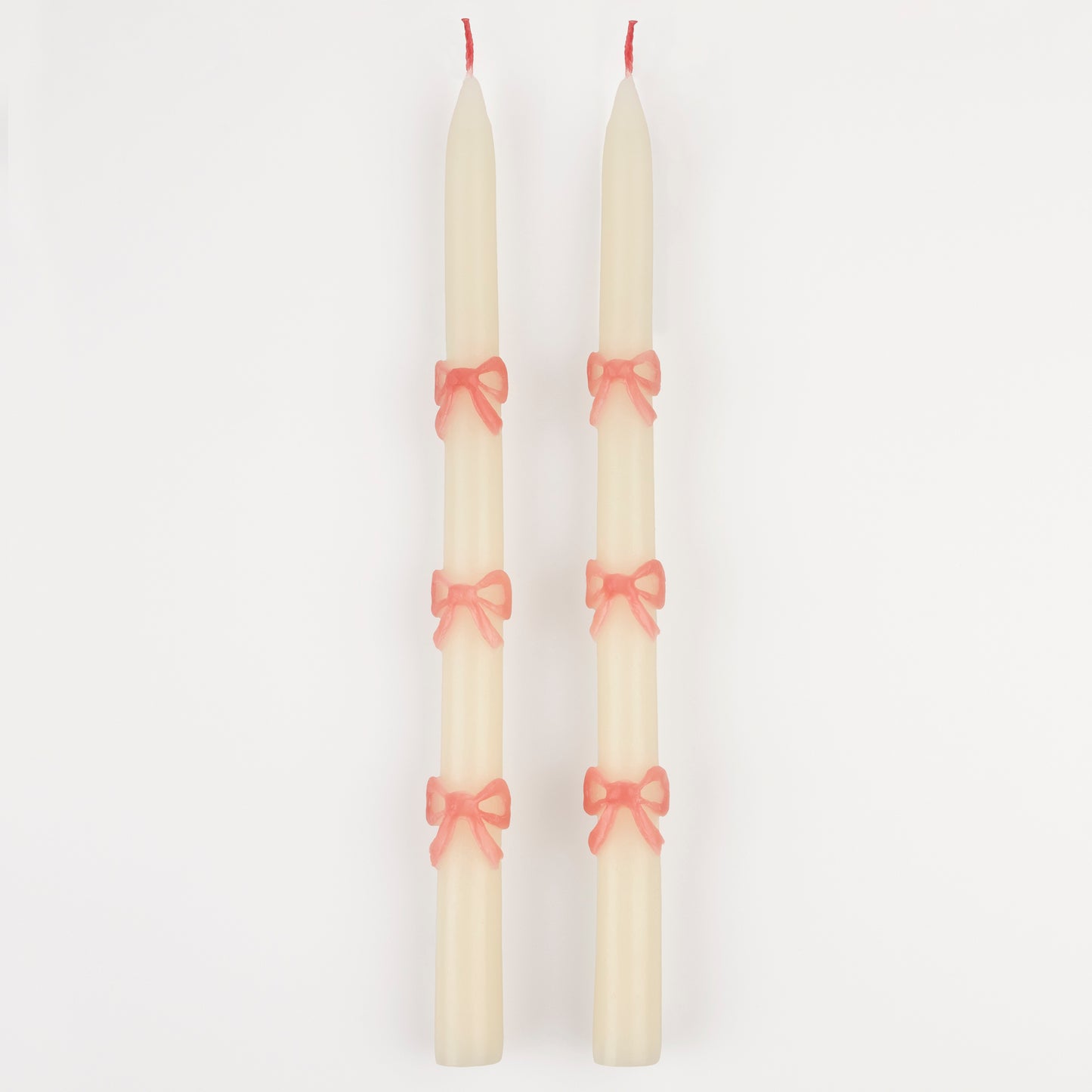 Pink Bow Taper Candles