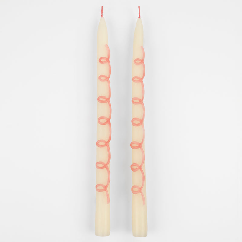 Pink Swirl Taper Candles - Candles by Carlyle Avenue