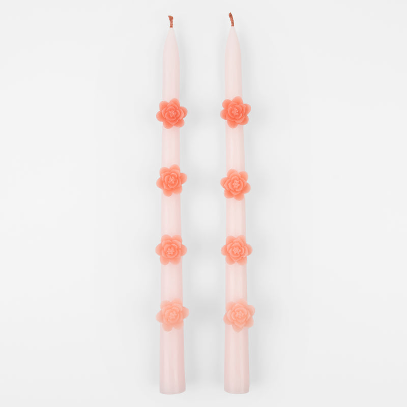 Pink Flower Taper Candles - Candles by Carlyle Avenue