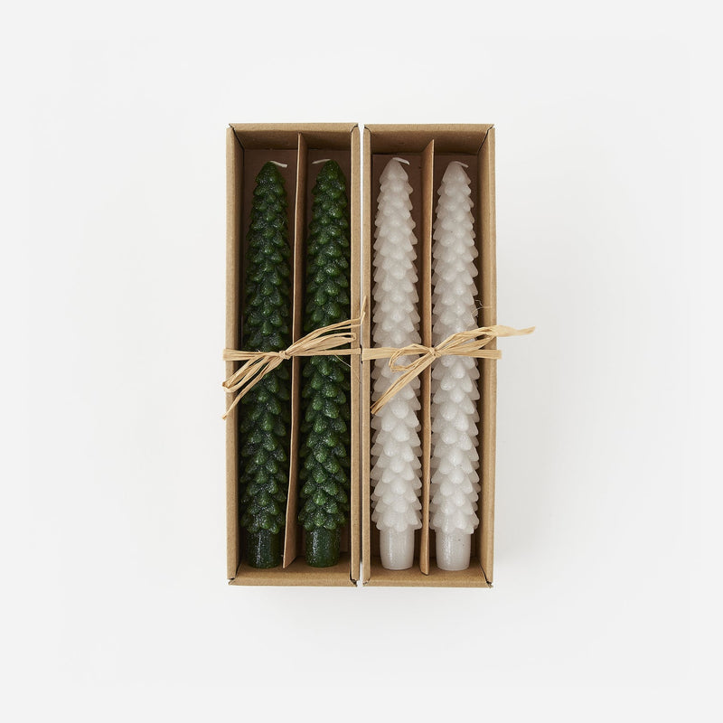 Tree Taper Candles -  Pair