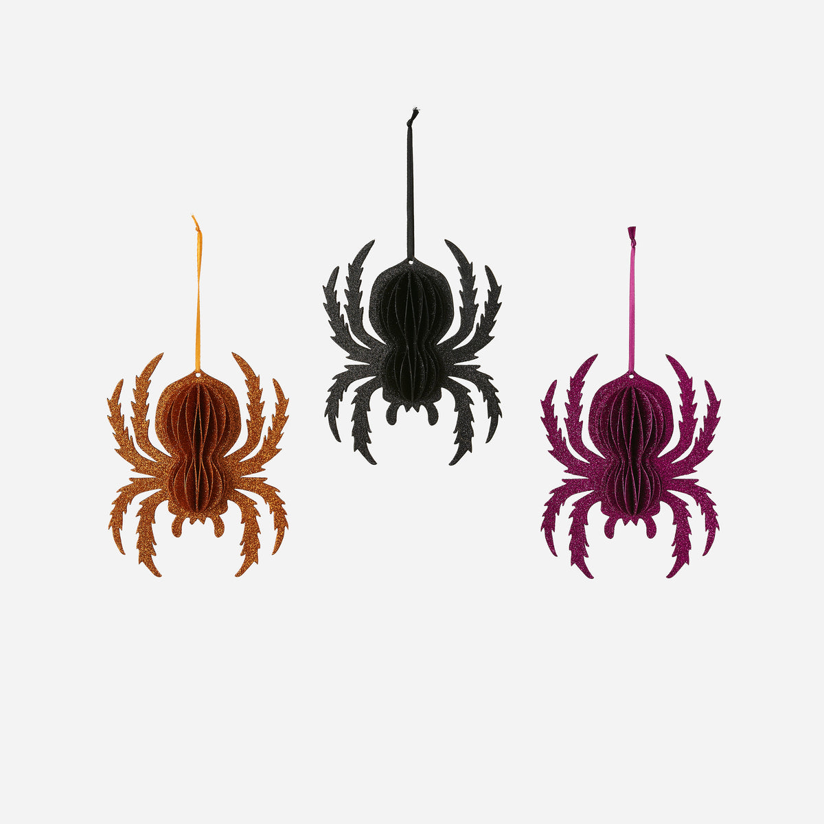 Accordion Spider Ornament, Set of 3 Assorted, Small