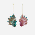 Peacock Ornament, Set of 2 Assorted