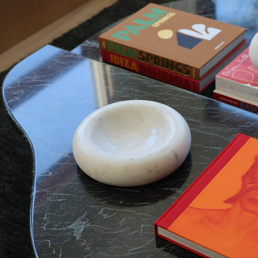 Curved Round Marble Bowl