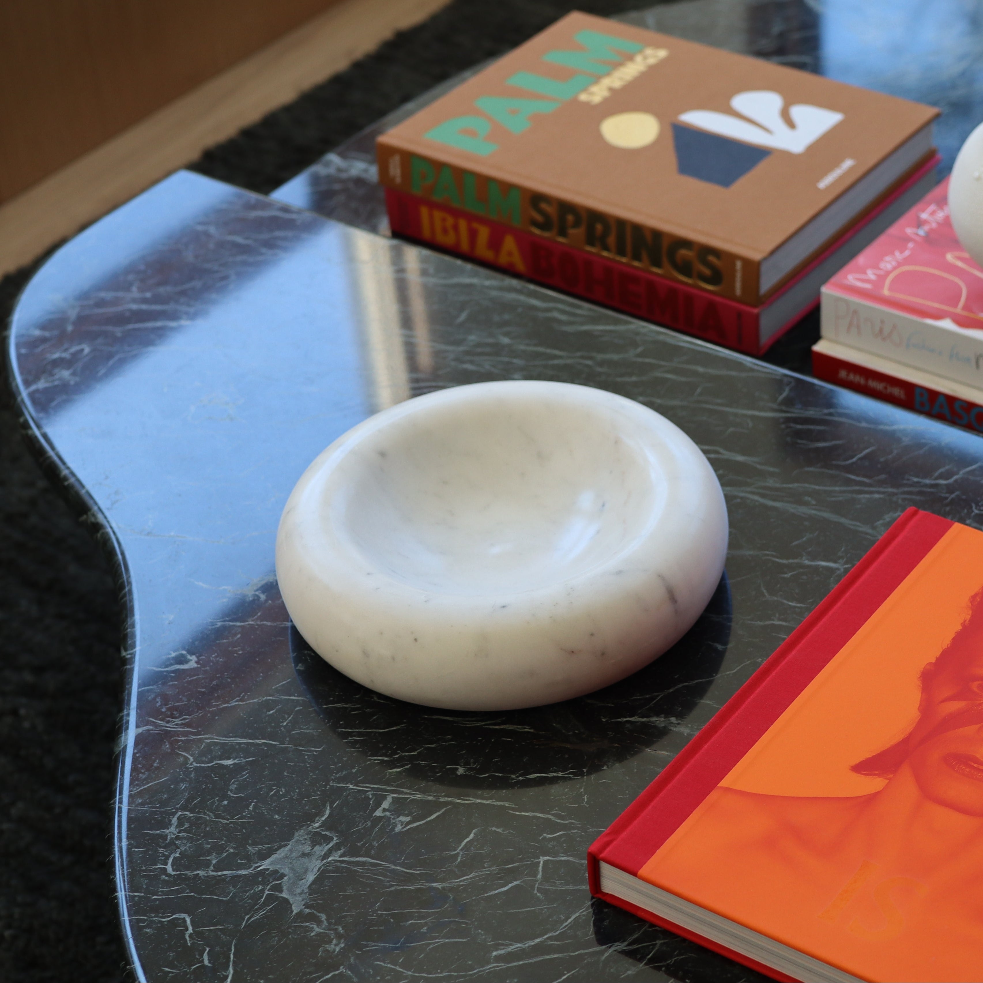 Curved Round Marble Bowl