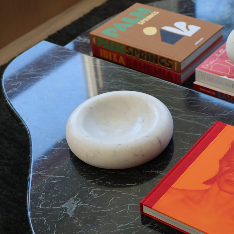 Curved Round Marble Bowl