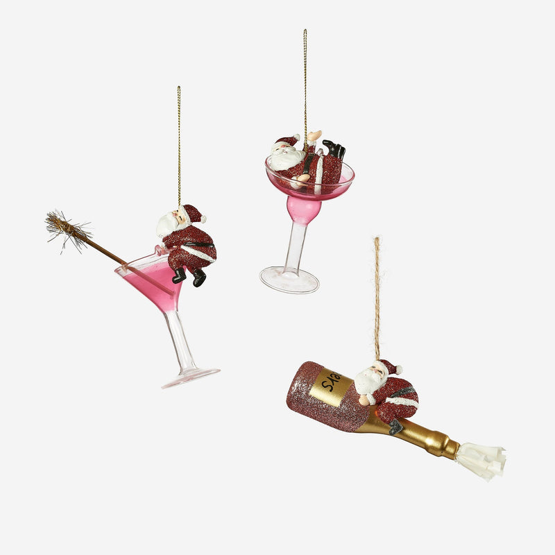 Cheers Santa Ornament - Set of 3 Assorted - Ornaments by Carlyle Avenue