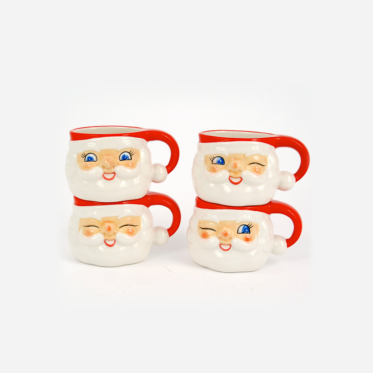 Santa Mug, Set of 4 Assorted Styles