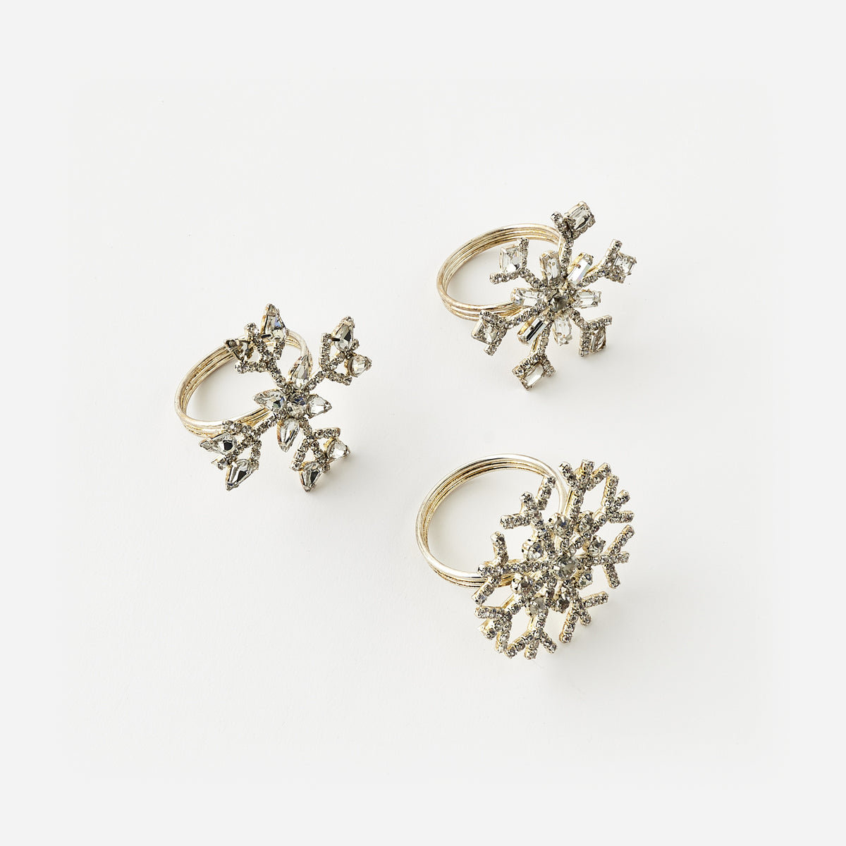 Diamond Snowflake Napkin Ring, Set of 3 Assorted