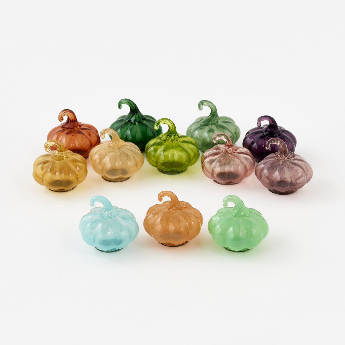 Small Glass Pumpkin, Set of 12 Assorted