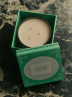 Heirloom Tomato Candle - 3-Wick in a green box on a marble surface.