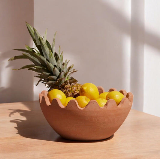 Ena Scalloped Terracotta Bowl