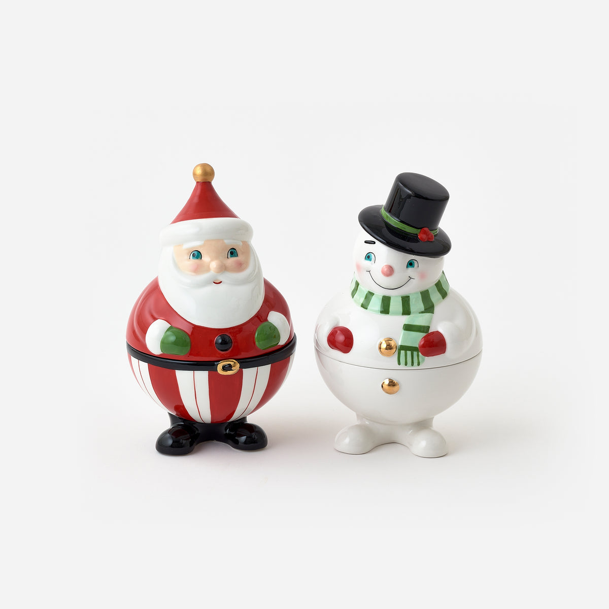 Snowman and Santa Candy Bowl, Set of 2 Assorted