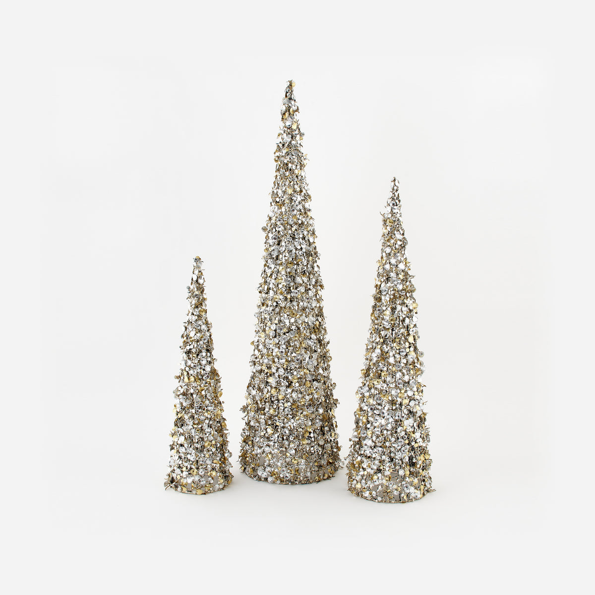 Sequin Cone Tree, Set of 3