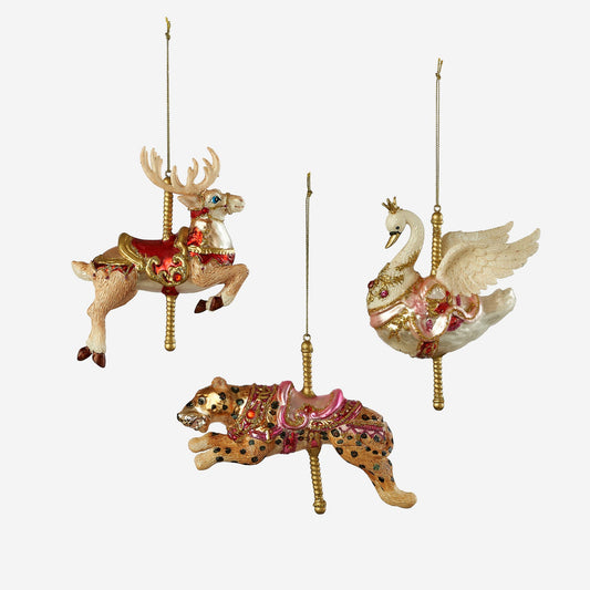Carousel Ornament - Set of 3 Assorted