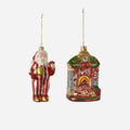 Santa and Fireplace Ornament, Set of 2 Assorted