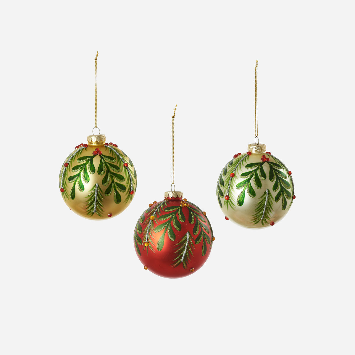 Mistletoe Ball Ornament, Set of 3 Assorted