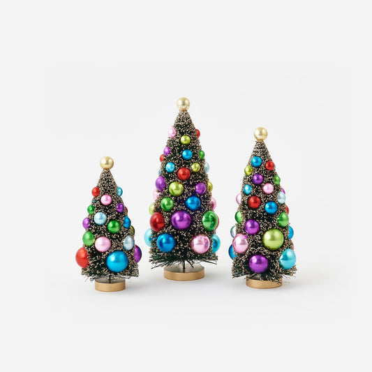 Gold Sisal Tree with Balls - Set of 3 Assorted