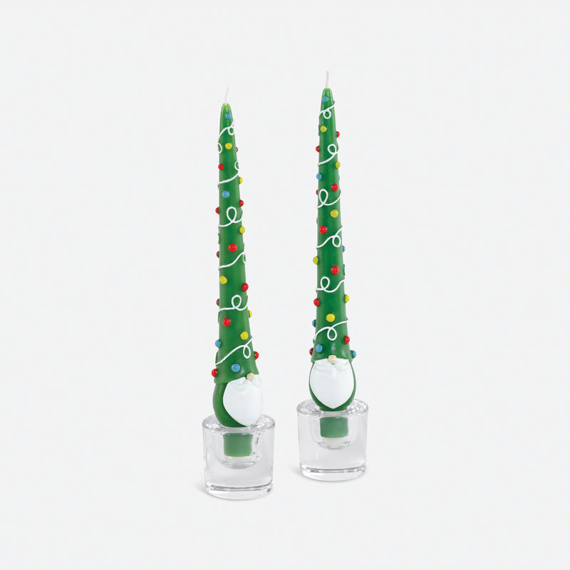 Christmas Gnome Taper Candles, Boxed Set of 2