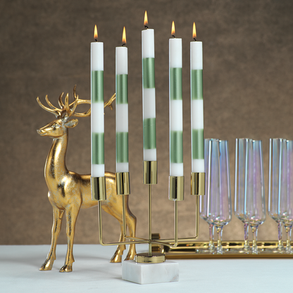 Modern & Festive Metallic Formal Taper Candles - Box of 6, Set of 2