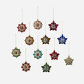 Tinsel Starburst Ornament, Set of 12 Assorted