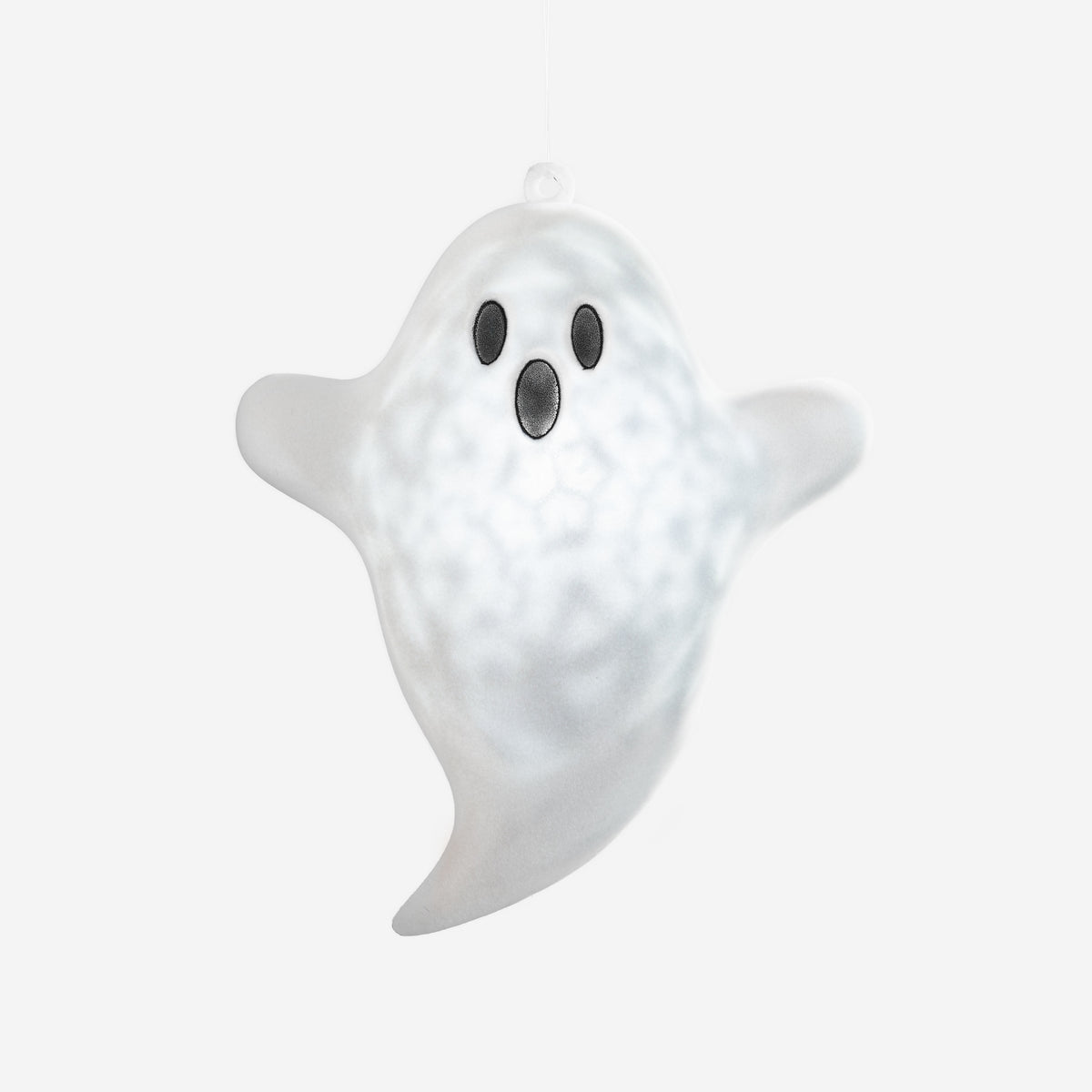 Hanging Flocked Ghost with Revolving Lights and Adapter
