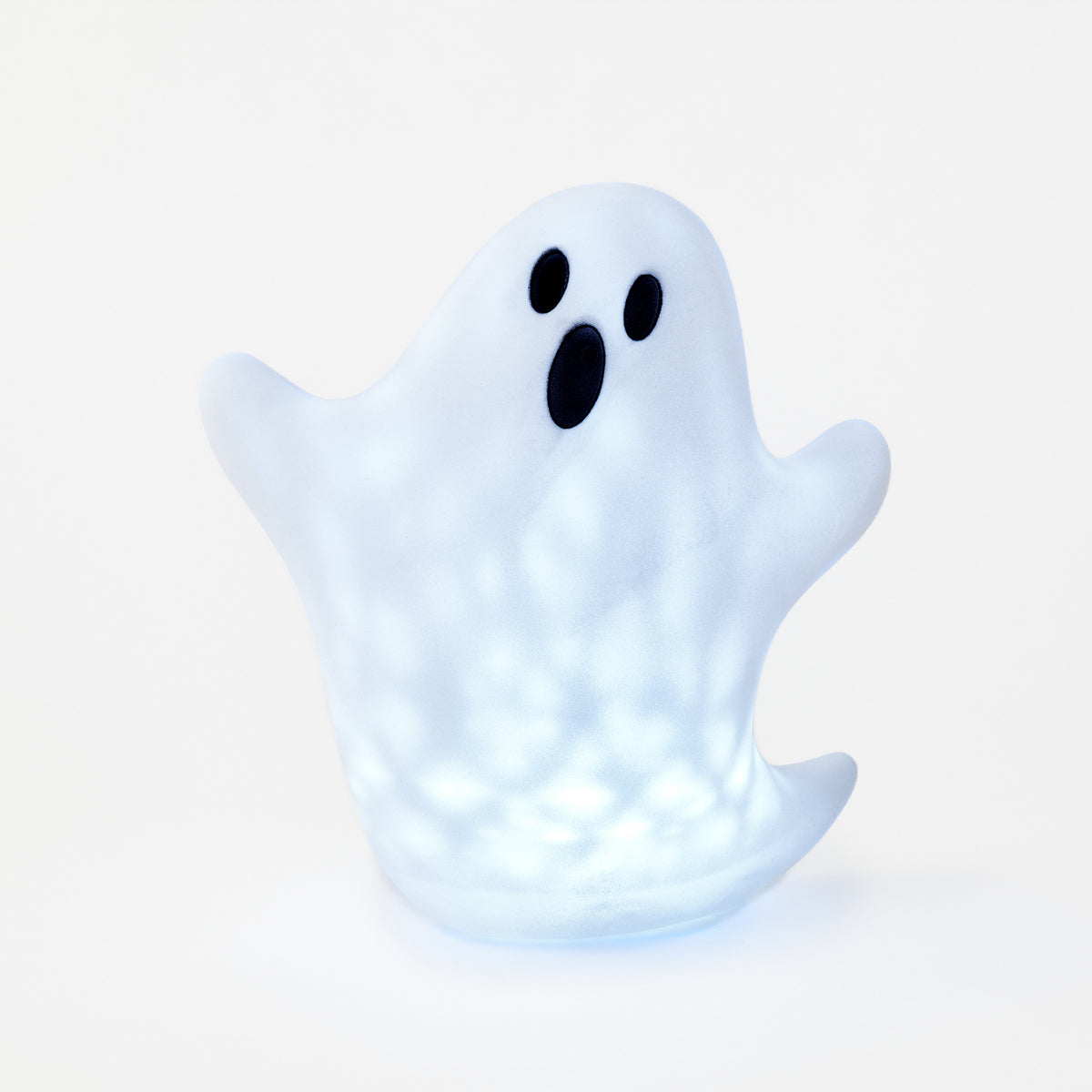 Flocked Ghost with Revolving Lights and Adapter