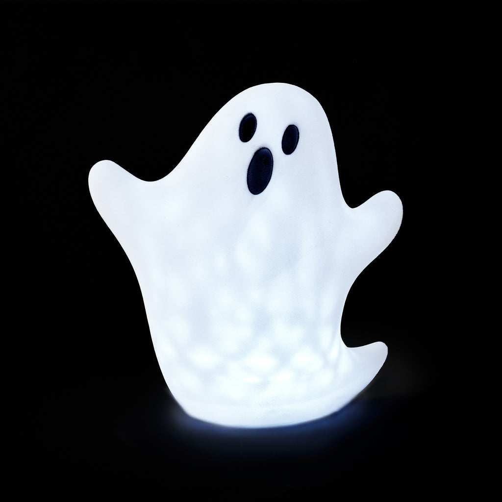 Flocked Ghost with Revolving Lights and Adapter