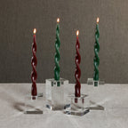 Square Crystal Glass Taper Holder - Taper Holder by Carlyle Avenue